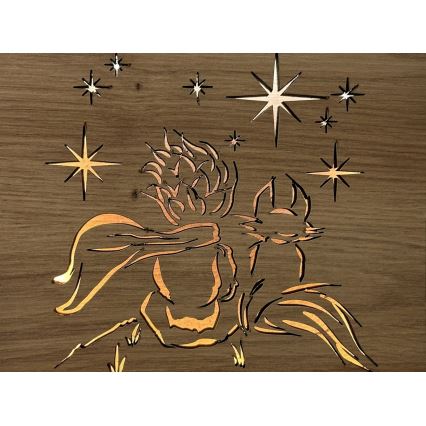 Li-Go 5788/DUB2 - LED stolná dekorácia LED/12W/230V 19x19 cm dub/Malý princ