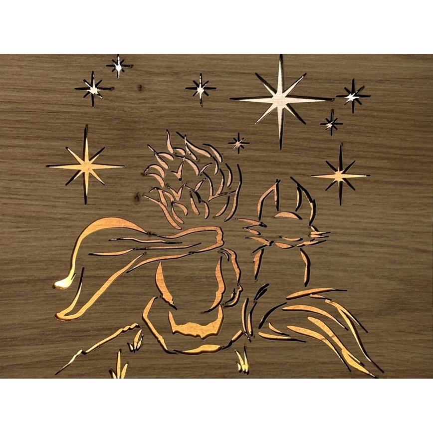 Li-Go 5788/DUB2 - LED stolná dekorácia LED/12W/230V 19x19 cm dub/Malý princ