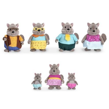 Li'l Woodzeez - Hrací set BUSTLEBERRY rodina veveričiek