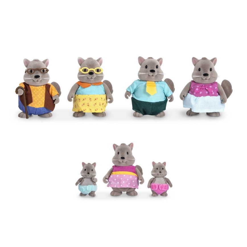 Li'l Woodzeez - Hrací set BUSTLEBERRY rodina veveričiek