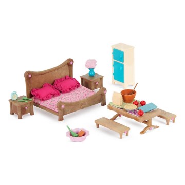 Li'l Woodzeez - Hrací set nábytok do spálne a jedálne