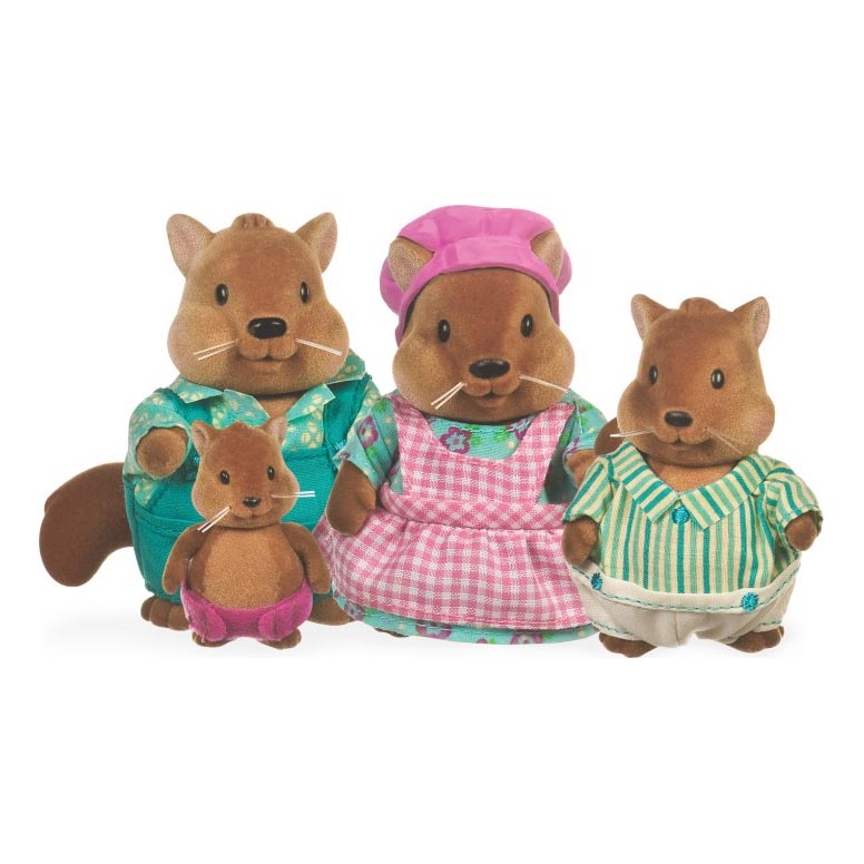 Li'l Woodzeez - Set postavičiek BUSTLEBERRY rodina veveričiek