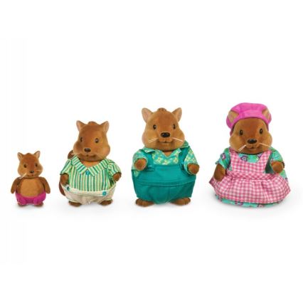 Li'l Woodzeez - Set postavičiek BUSTLEBERRY rodina veveričiek