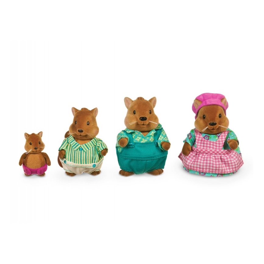 Li'l Woodzeez - Set postavičiek BUSTLEBERRY rodina veveričiek