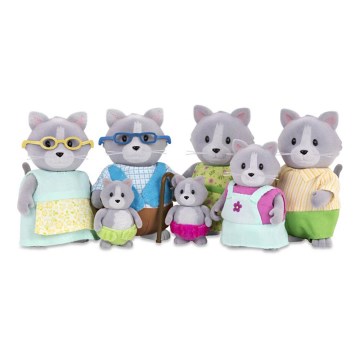 Li'l Woodzeez - Set postavičiek DAINTYPAW rodina mačiek