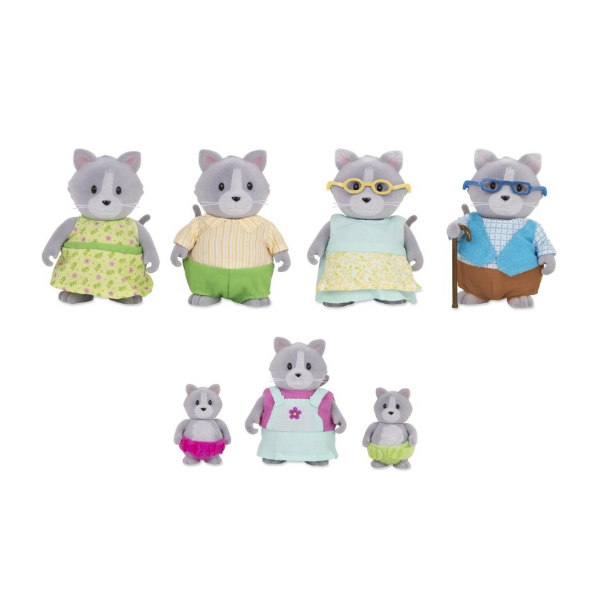 Li'l Woodzeez - Set postavičiek DAINTYPAW rodina mačiek