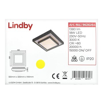 Lindby - LED Stropné svietidlo MENDOSA LED/18W/230V