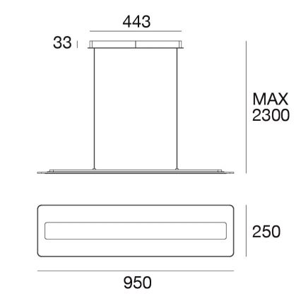 Linea Light 8936 - LED Luster na lanku ANTILE LED/45W/230V CRI 90 biela