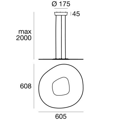 Linea Light 90348 - LED Luster na lanku ANTIGUA LED/38W/230V 60,8 cm CRI 90 biela