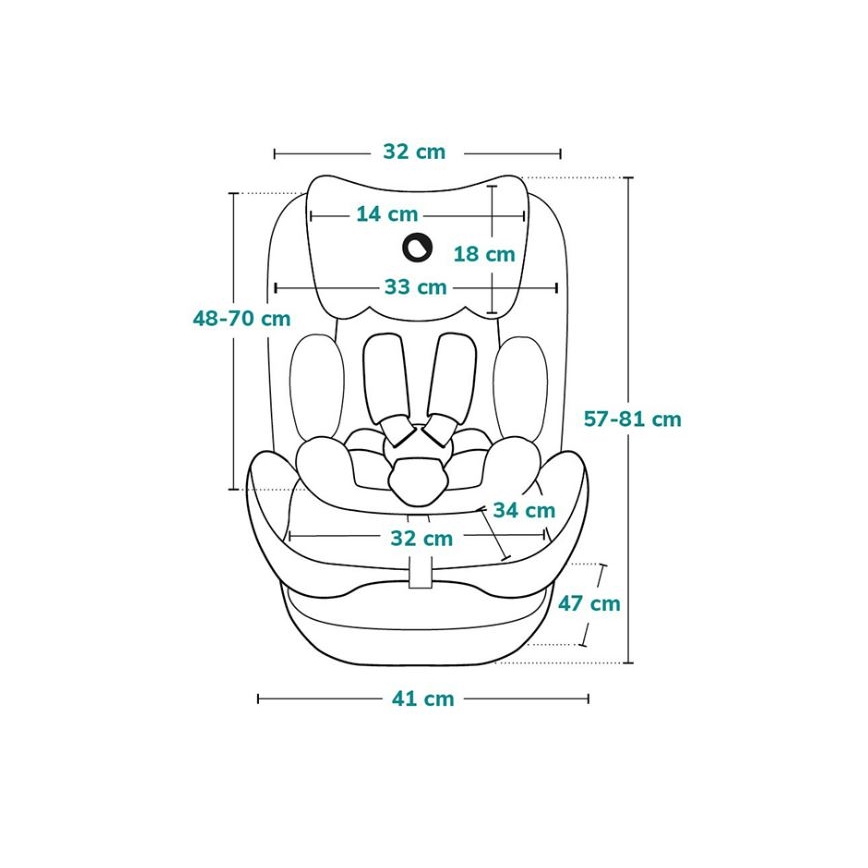 Lionelo - Autosedačka NEAL i-Size 100-150 cm zeleno-tyrkysová