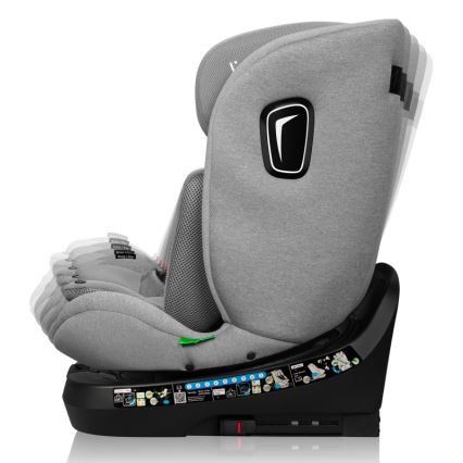 Lionelo - Autosedačka s otočnou bázou BRAVE i-Size 40-150 cm Grey Stone