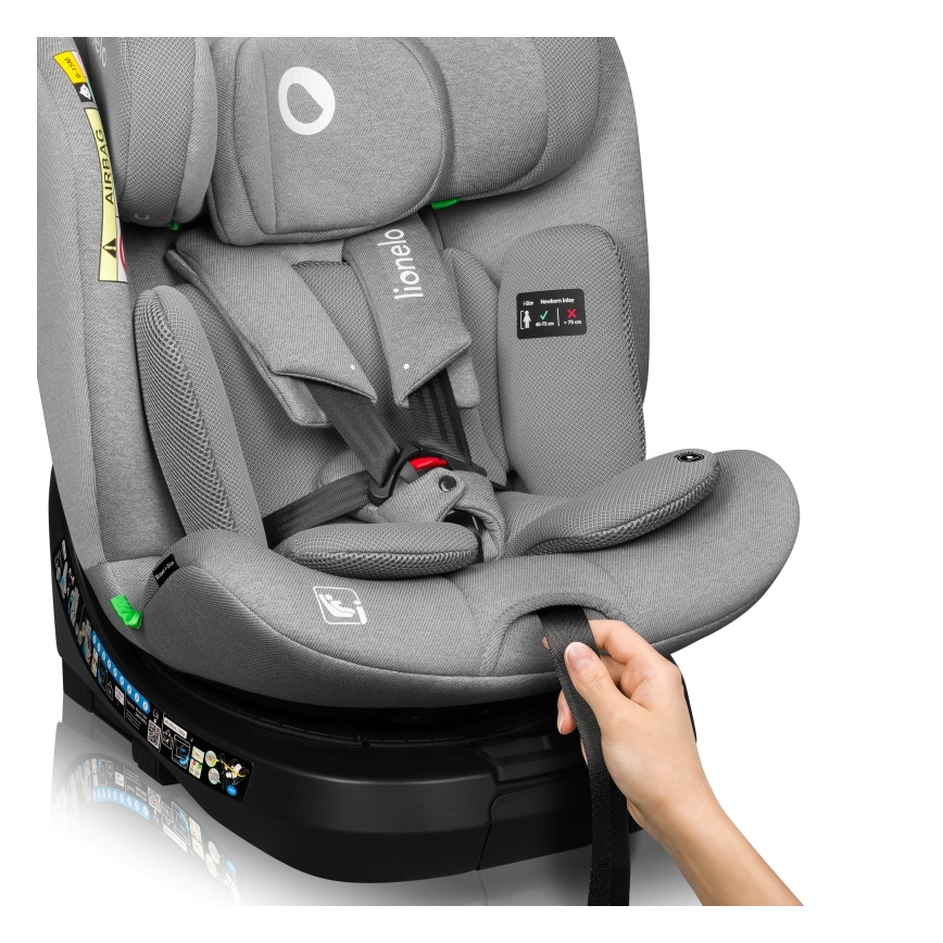 Lionelo - Autosedačka s otočnou bázou BRAVE i-Size 40-150 cm Grey Stone