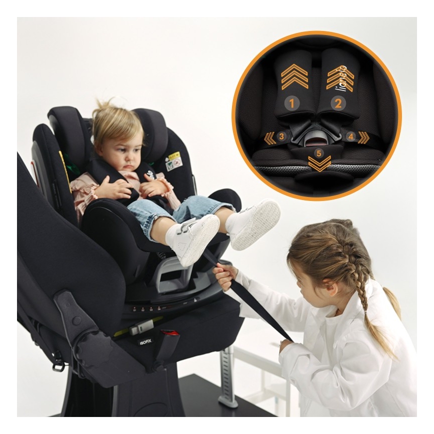 Lionelo - Autosedačka s otočnou základňou ANTOON PLUS i-Size 40-105 cm, čierny onyx