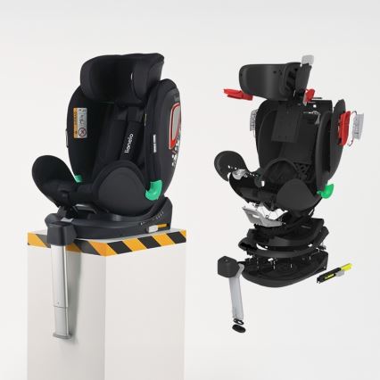 Lionelo - Autosedačka s otočnou základňou ANTOON PLUS i-Size 40-105 cm, čierny onyx