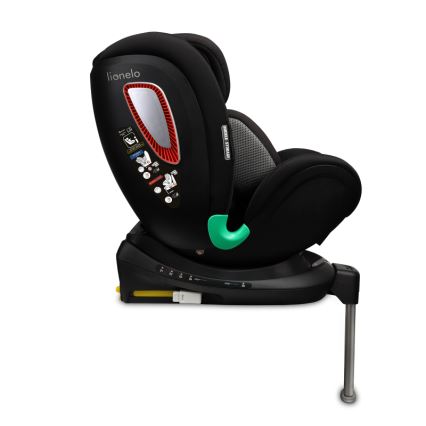 Lionelo - Autosedačka s otočnou základňou ANTOON PLUS i-Size 40-105 cm, čierny onyx
