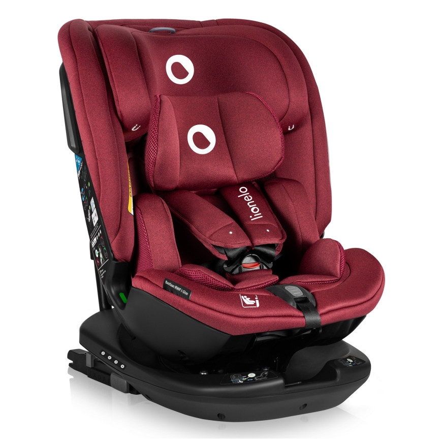 Lionelo - Autosedačka s otočnou základňou BASTIAAN i-Size 40-150 cm bordová