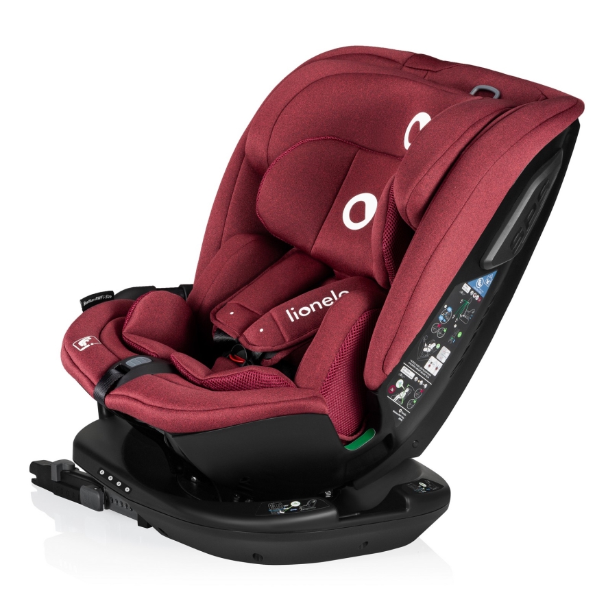 Lionelo - Autosedačka s otočnou základňou BASTIAAN i-Size 40-150 cm bordová