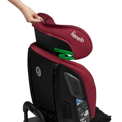 Lionelo - Autosedačka s otočnou základňou BASTIAAN i-Size 40-150 cm bordová