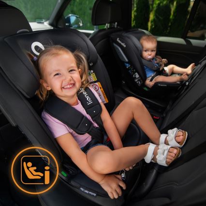 Lionelo - Autosedačka s otočnou základňou BASTIAAN i-Size 40-150 cm Čierny karbón