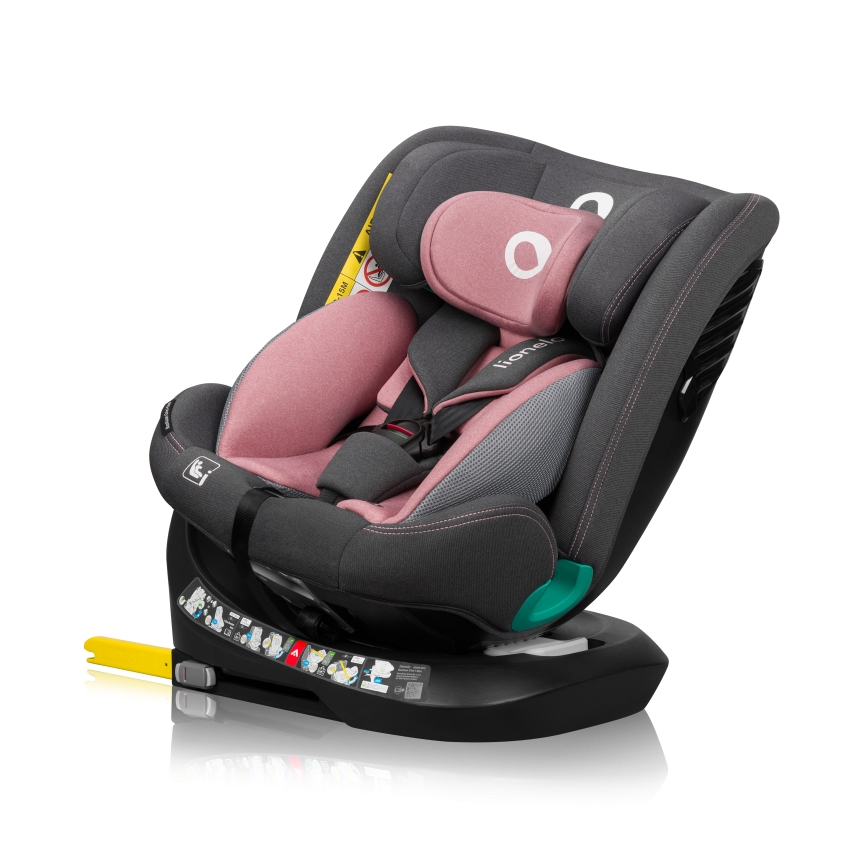 Lionelo - Otočná autosedačka so základňou BASTIAAN ONE i-Size 40-150 cm Pink Rose