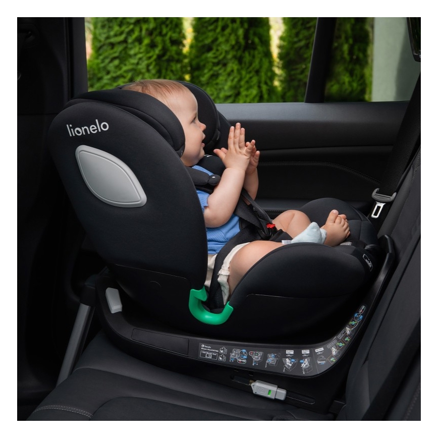 Lionelo - Autosedačka s otočnou základňou BRAAM i-Size 40-150 cm Black Carbon