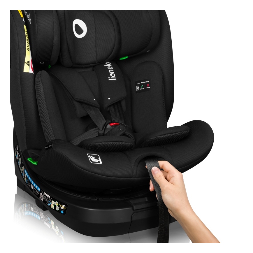 Lionelo - Autosedačka s otočnou základňou BRAVE i-Size 40-150 cm Black Carbon