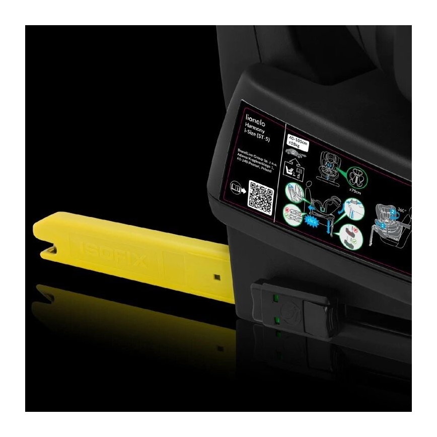 Lionelo - Autosedačka s otočnou základňou HARMONY i-Size 40-150 cm čierna