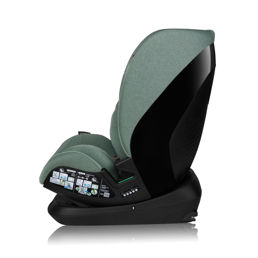 Lionelo - Otočná autosedačka so základňou LAVENDER i-Size 76-150 cm Pistáciová zelená