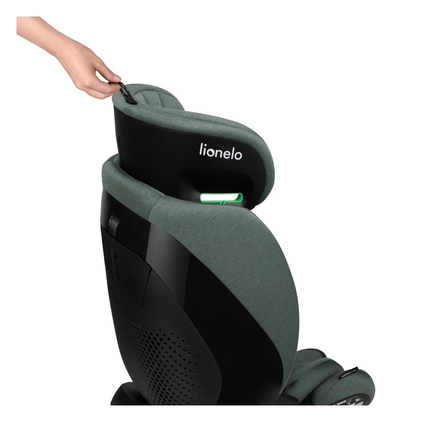 Lionelo - Otočná autosedačka so základňou LAVENDER i-Size 76-150 cm Pistáciová zelená