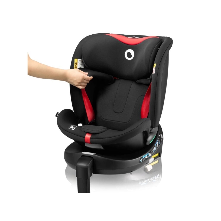 Lionelo - Autosedačka s otočnou základňou NAVY i-Size 40-150 cm čierna/červená