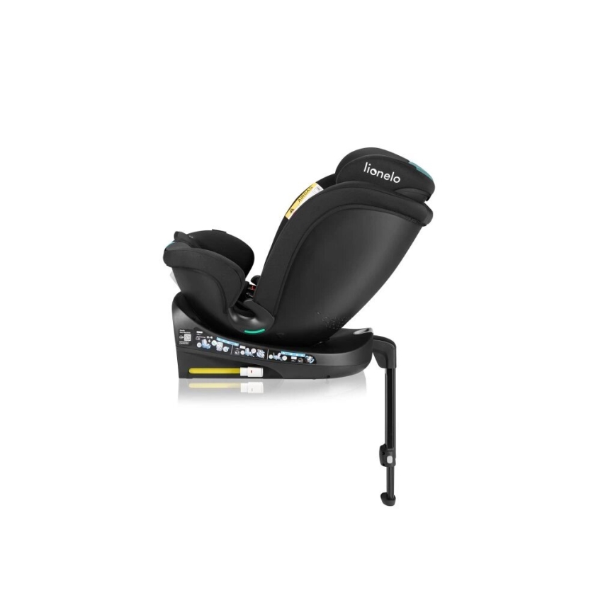 Lionelo - Autosedačka s otočnou základňou NAVY i-Size 40-150 cm čierna/tyrkysová