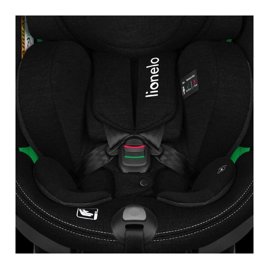 Lionelo - Autosedačka so základňou otočná HARMONY i-Size 40-150 cm čierna