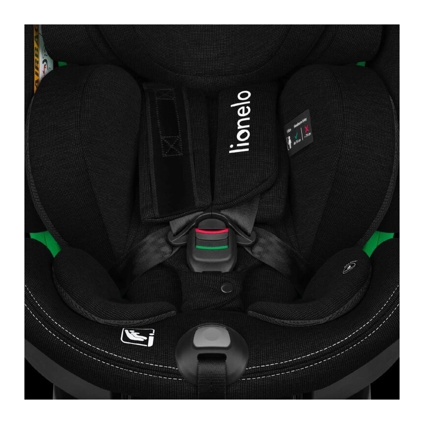 Lionelo - Autosedačka so základňou otočná HARMONY i-Size 40-150 cm čierna