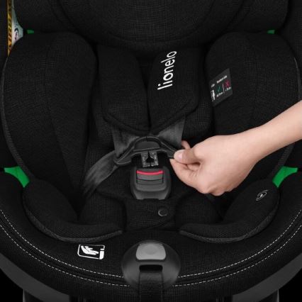 Lionelo - Autosedačka so základňou otočná HARMONY i-Size 40-150 cm čierna