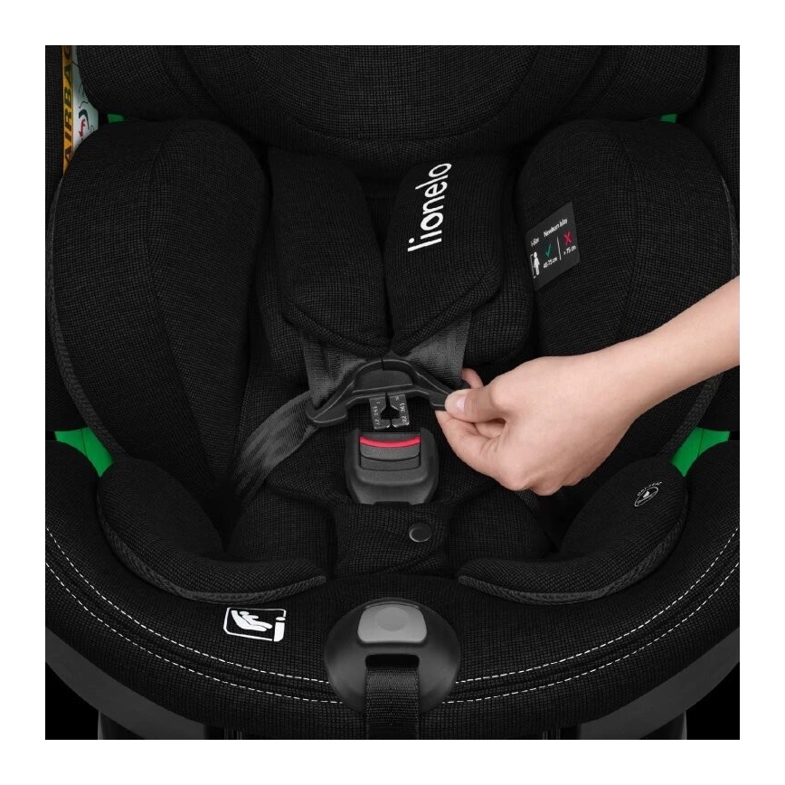 Lionelo - Autosedačka so základňou otočná HARMONY i-Size 40-150 cm čierna