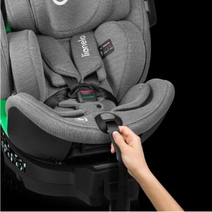 Lionelo - Autosedačka so základňou otočná HARMONY i-Size 40-150 cm čierna/šedá