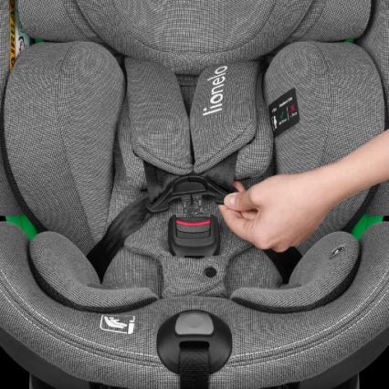 Lionelo - Autosedačka so základňou otočná HARMONY i-Size 40-150 cm čierna/šedá