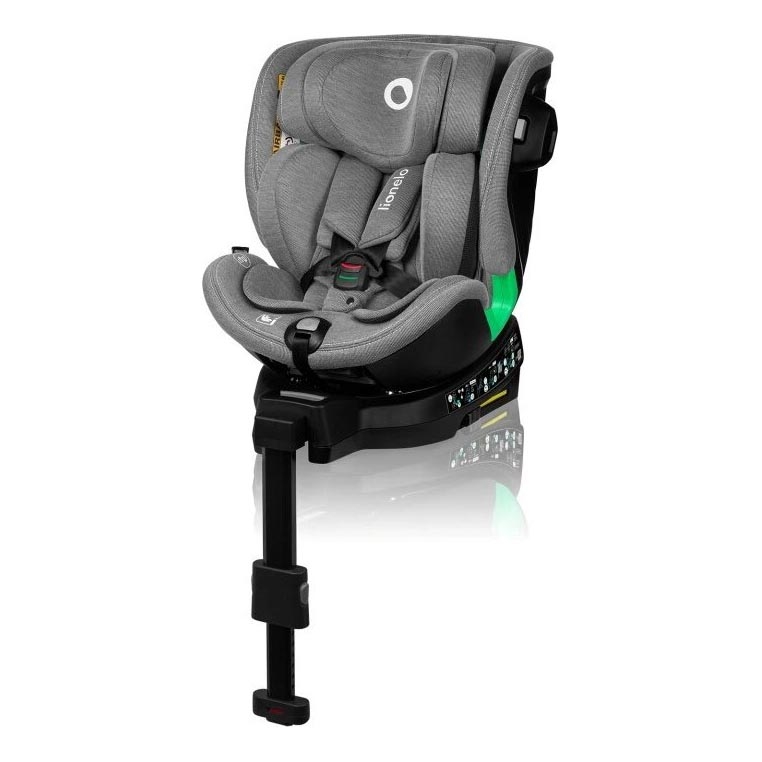 Lionelo - Autosedačka so základňou otočná HARMONY i-Size 40-150 cm šedá
