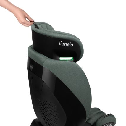 Lionelo - Autosedačka s otočnou základňou LAVENDER i-Size 76-150 cm pistáciová zelená