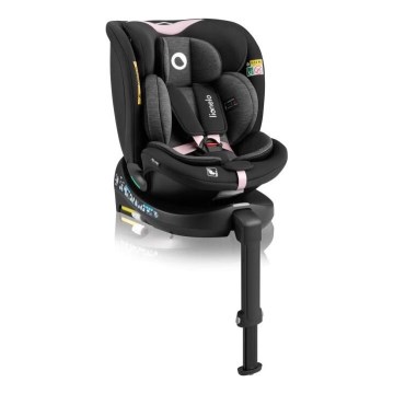 Lionelo - Autosedačka so základňou otočná NAVY i-Size 40-150 cm čierna/ružová