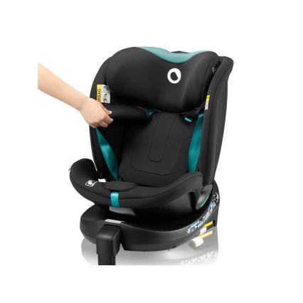 Lionelo - Autosedačka so základňou otočná NAVY i-Size 40-150 cm čierna/tyrkysová
