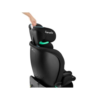 Lionelo - Autosedačka so základňou otočná NAVY i-Size 40-150 cm čierna/tyrkysová