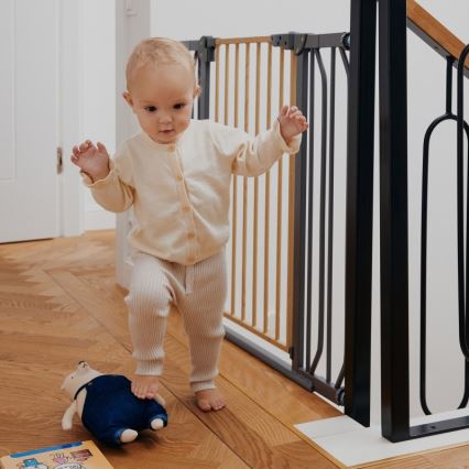 Lionelo - Bezpečnostná bránka TRUUS SLIM čierna/hnedá