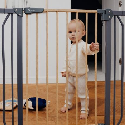 Lionelo - Bezpečnostná bránka TRUUS SLIM čierna/hnedá