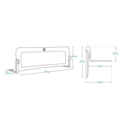 Lionelo - Bezpečnostná zábrana na posteľ EVA sivá