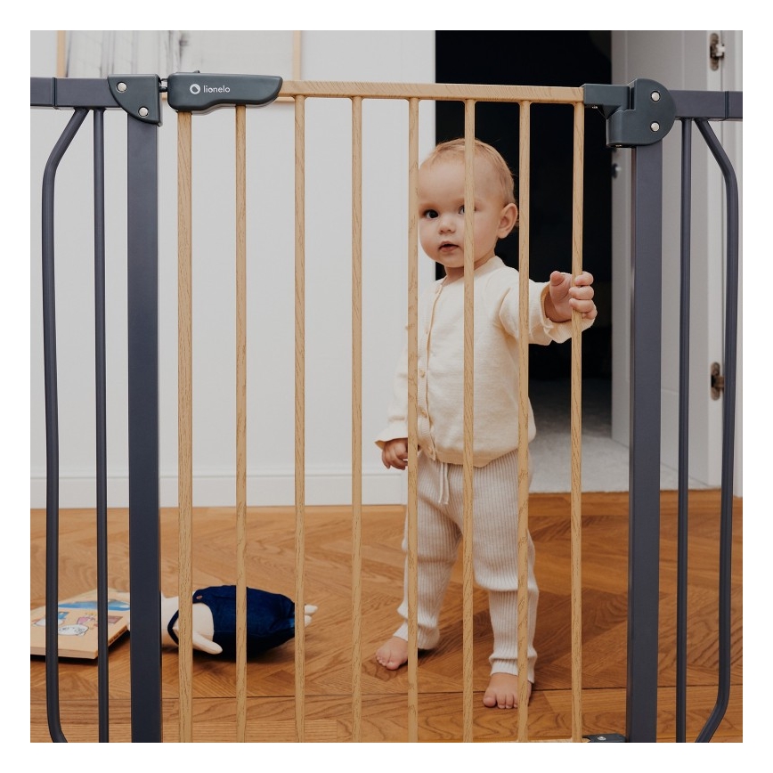 Lionelo - Bezpečnostná zábrana TRUUS SLIM čierna/hnedá