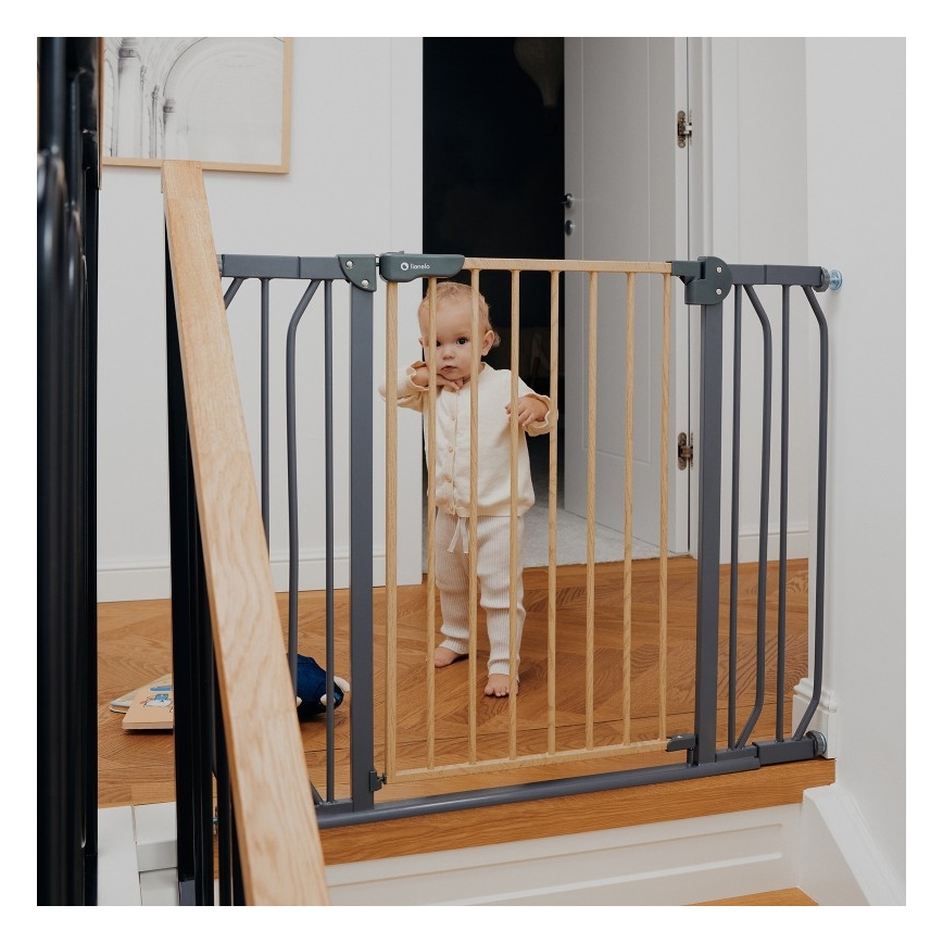 Lionelo - Bezpečnostná zábrana TRUUS SLIM čierna/hnedá