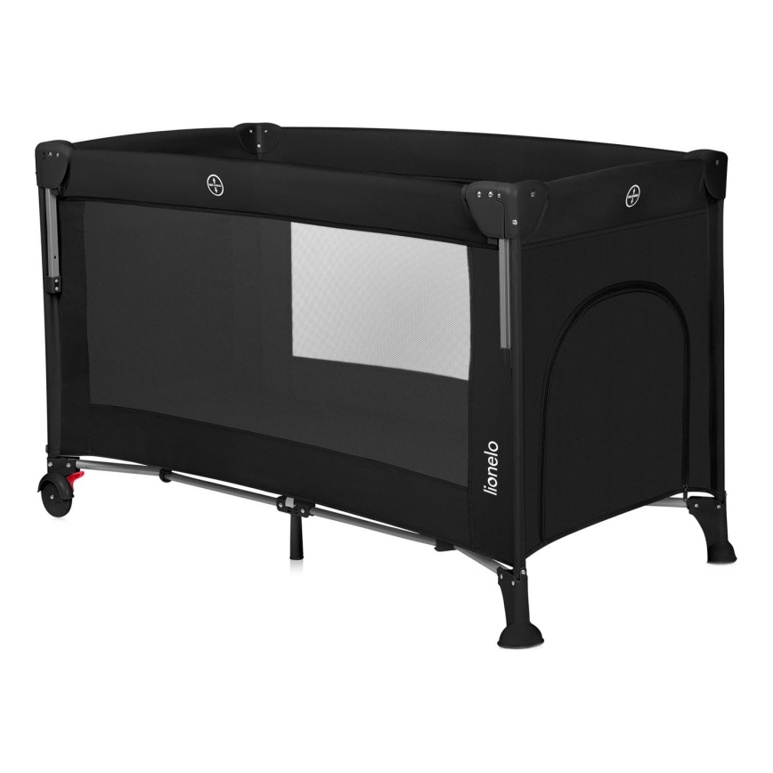 Lionelo - Cestovná postieľka 3v1 ELLEN Black Carbon