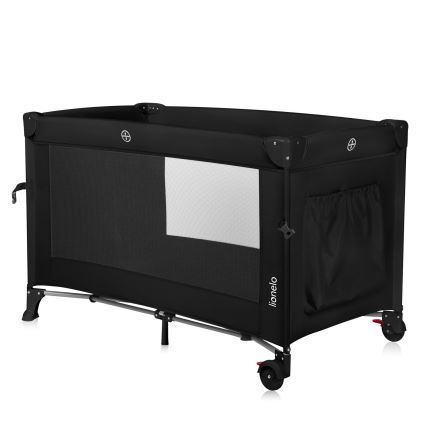 Lionelo - Cestovná postieľka 3v1 ELLEN Black Carbon