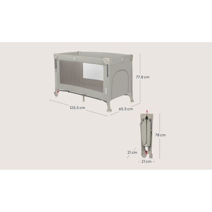 Lionelo - Cestovná postieľka 3v1 ELLEN ELLEN piesková